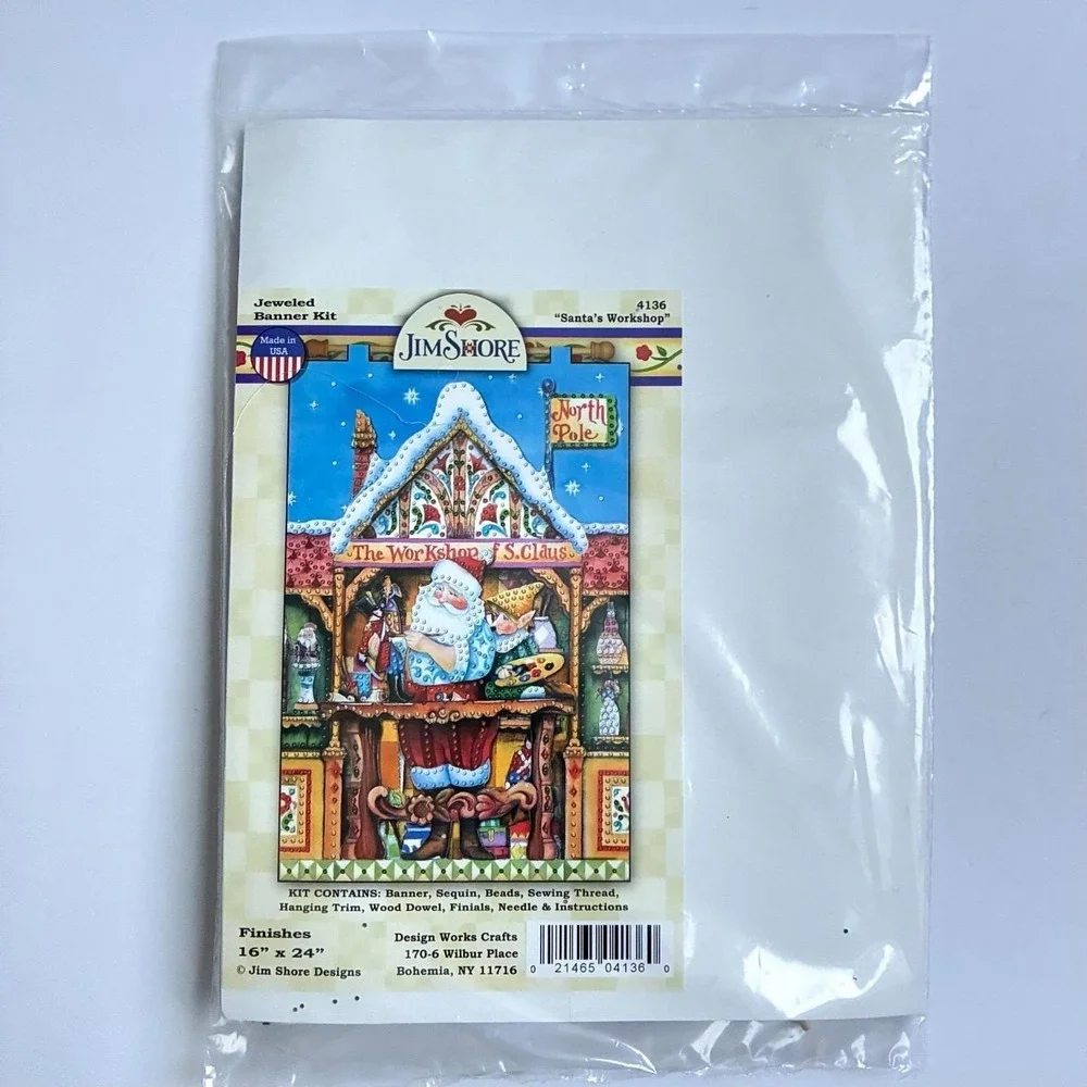 Jim Shore Santa's Workshop‎ Jeweled Banner Kit 16x24